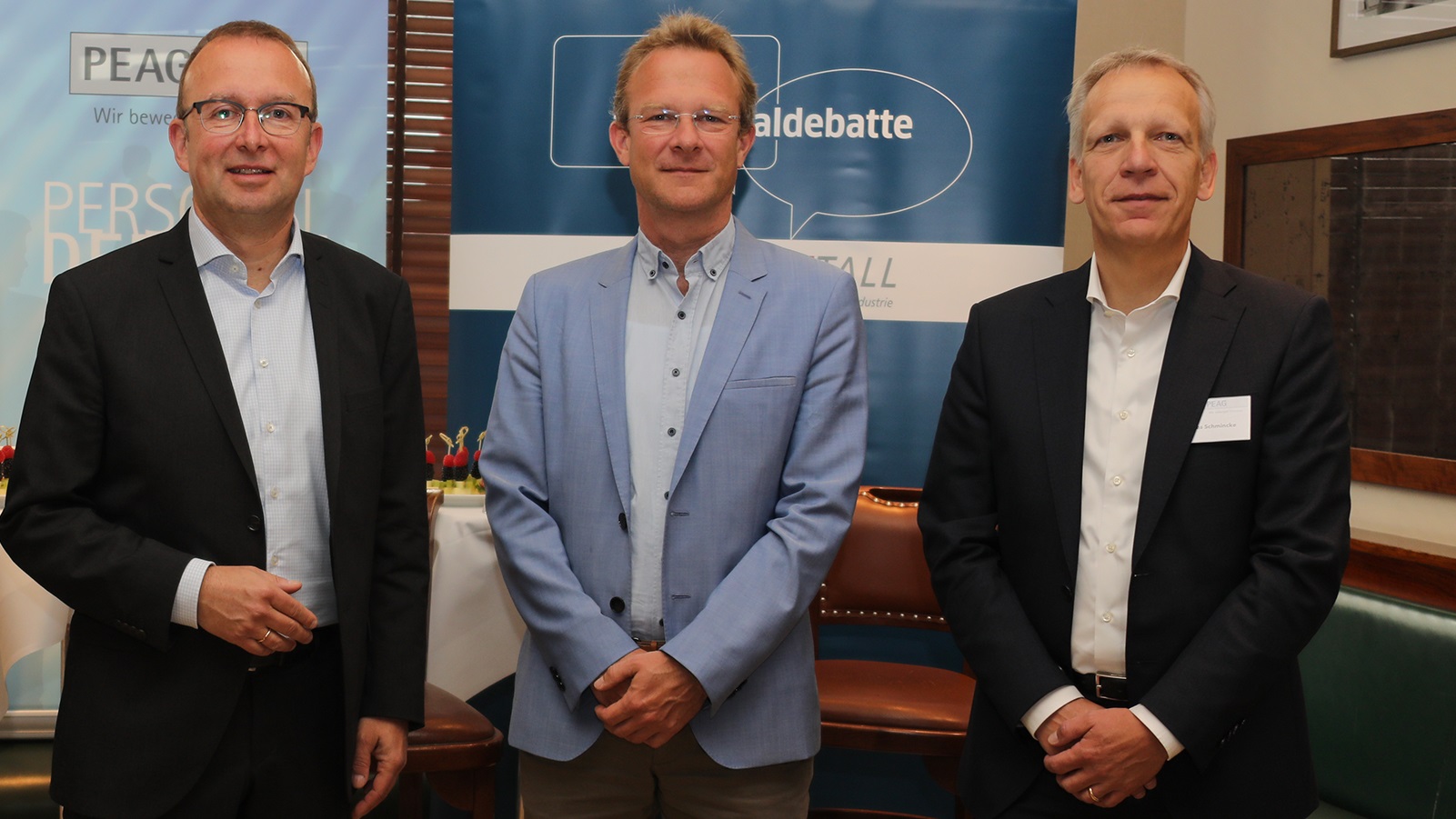 Carsten Rogge-Strang (Arbeitgeberverband des privaten Bankgewerbes), Maik Außendorf (Bündnis90/Grüne) und Andreas Schmincke (PEAG Holding GmbH)