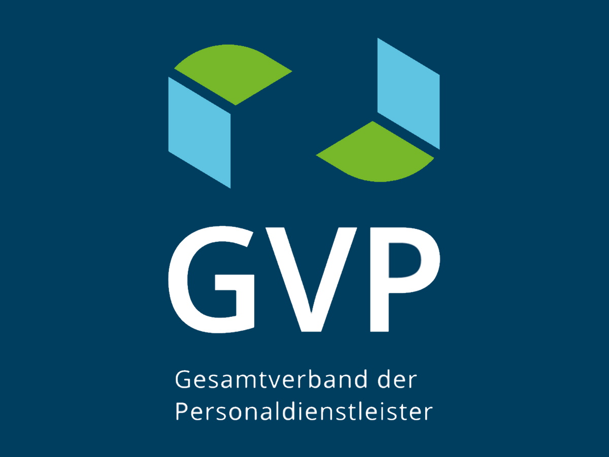 PEAG Personal ist Mitgliede im Gesamtverband der Personaldienstleister (GVP), dessen Logo das Bild zeigt