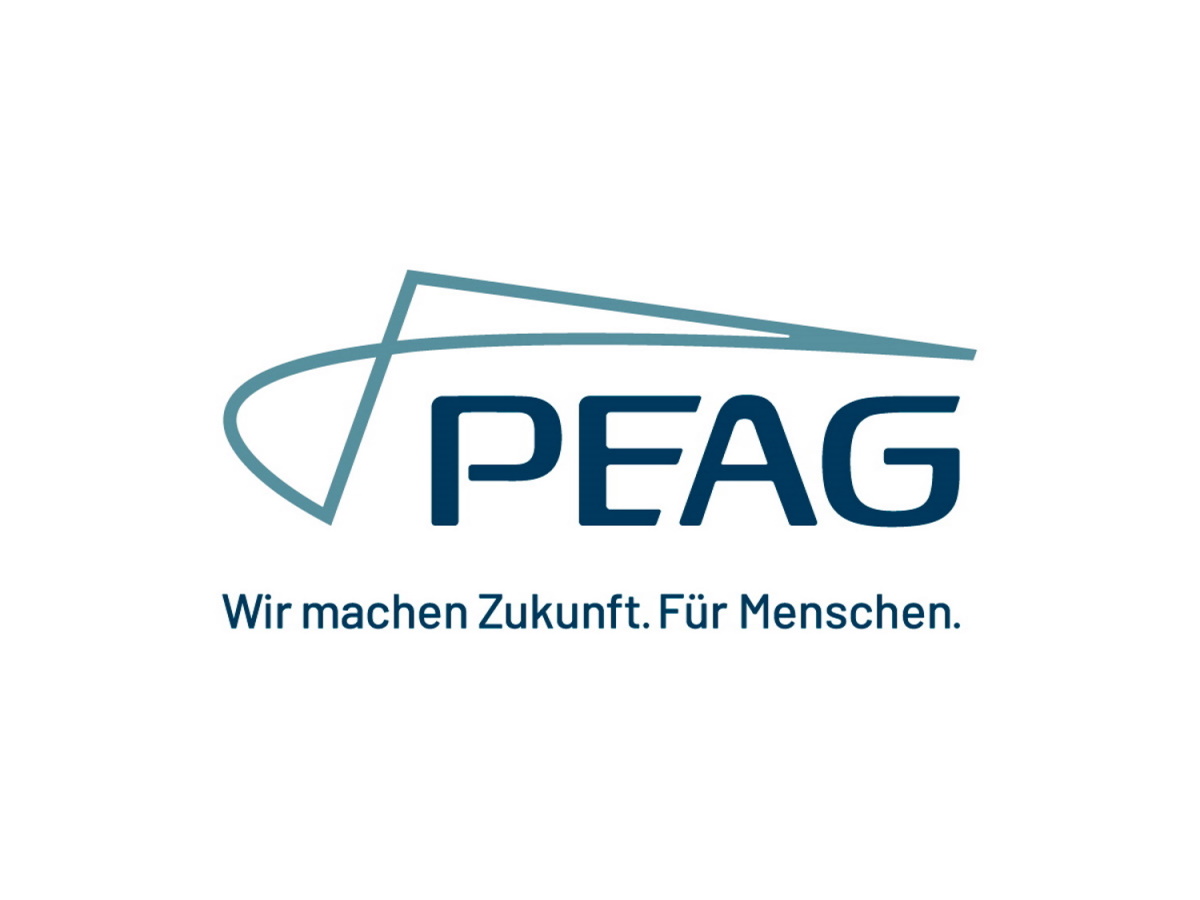 Logo der PEAG Gruppe - Wir machen Zukunft. Für Menschen.