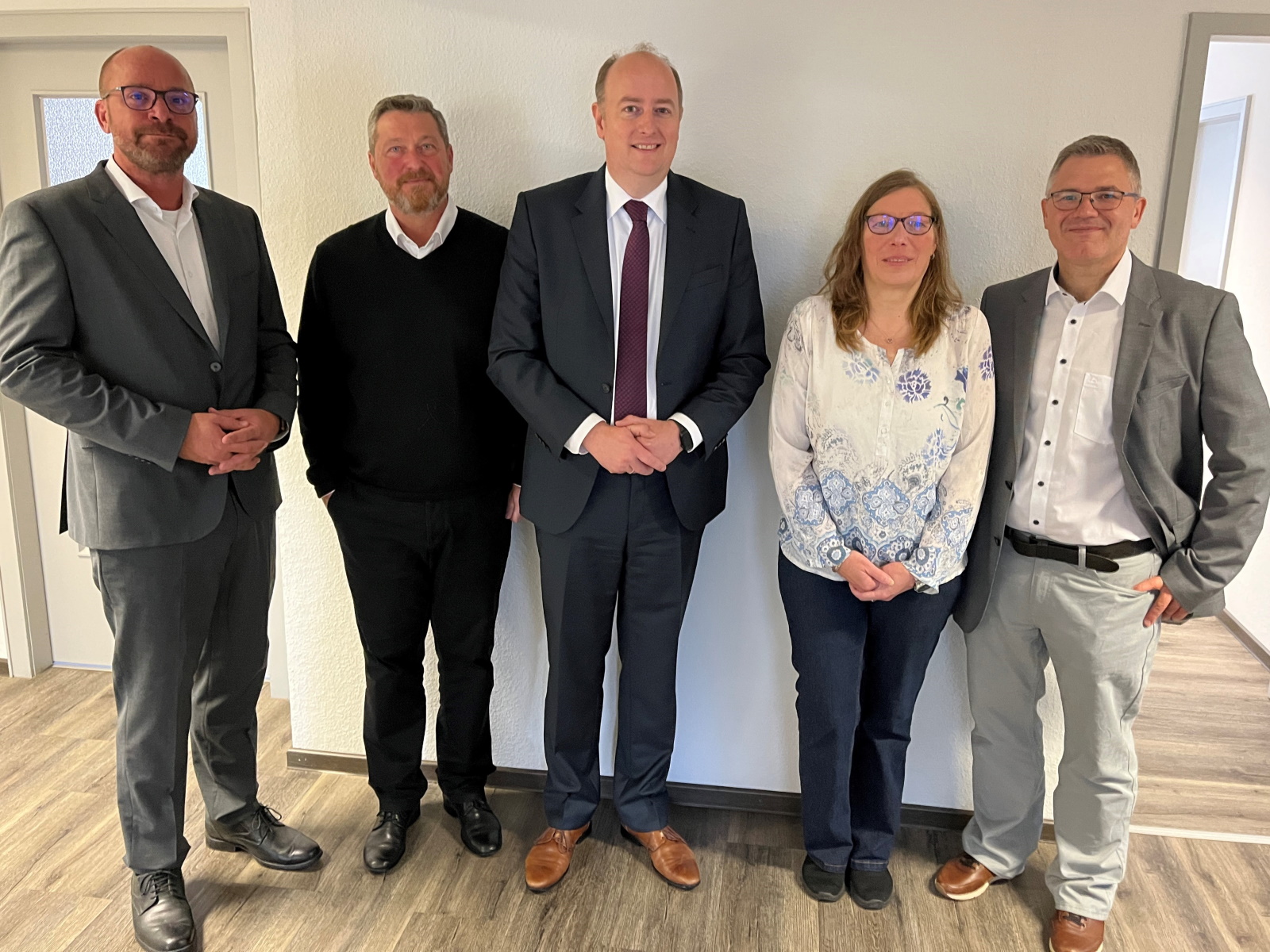 Besuch bei PEAG Personal, von links: Sven Kramer, Maik Lipperheide, Matthias Hauer, Anja Weiß und Philipp von Rüsten